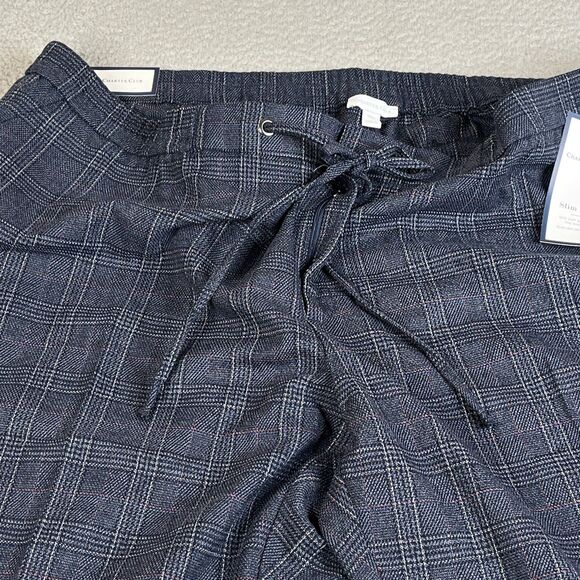 Charter Club Pant Women 28W Plaid Slim Slimming Stretch Cuffed Plus Size 50x28 - Picture 7 of 16